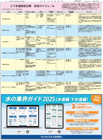 【就活ガイド】　上下水道関係企業　採用スケジュール